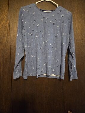 croft & barrow Blue Floral Short-Sleeve Tee